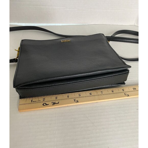 Botkier Black Leather Small Cross Body Purse Minimalist Office Professional Y2K - Picture 10 of 11